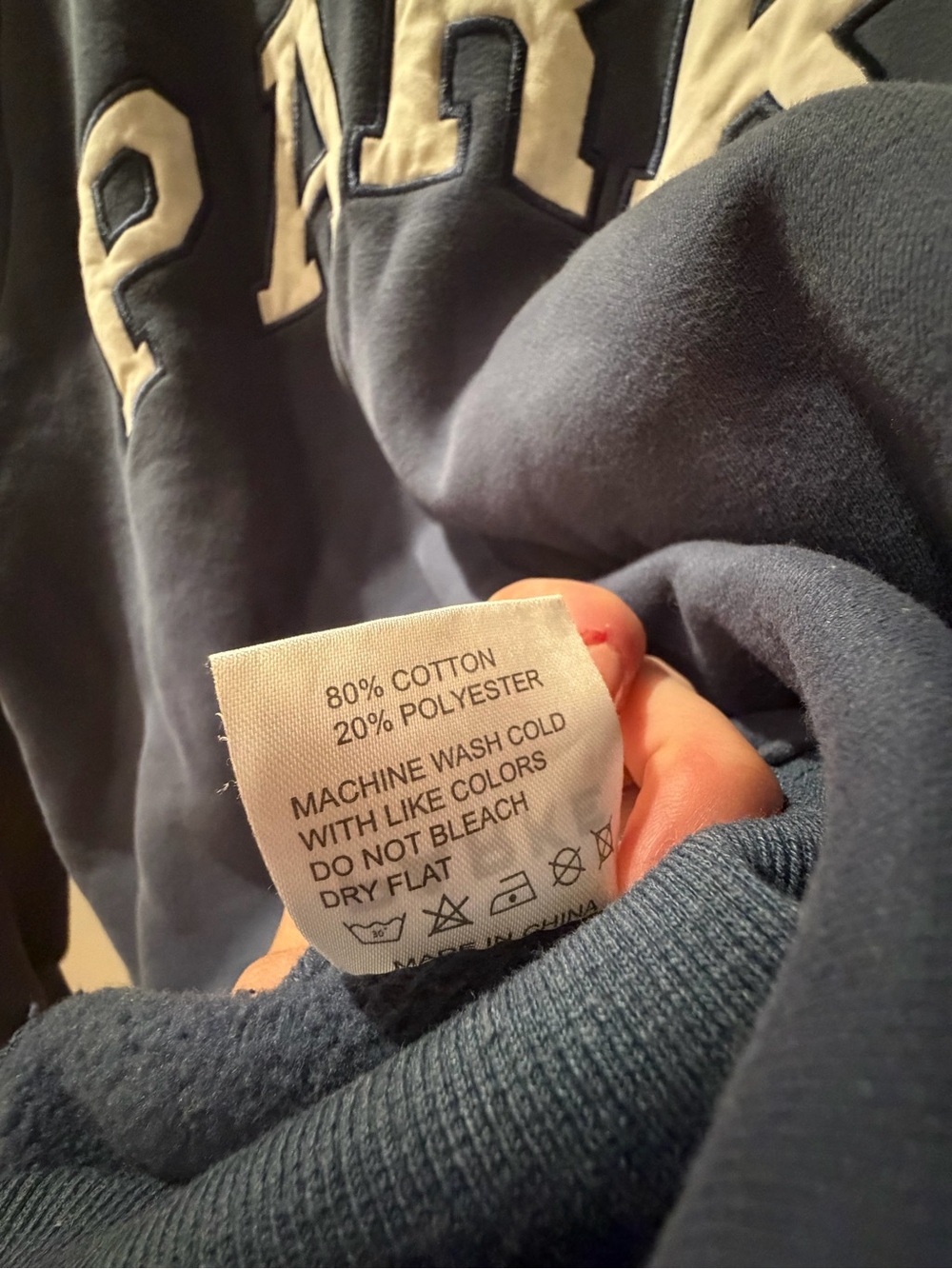 Parker Navy Blue Crewneck Sweatshirt with White Label - Picture 5 of 6